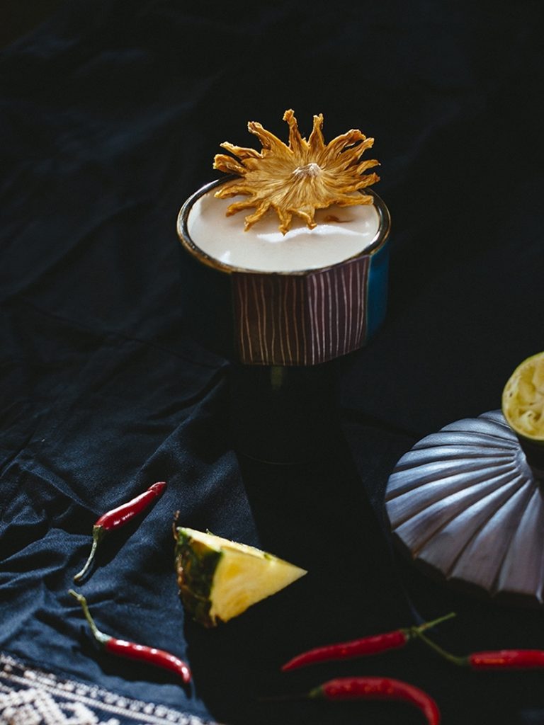 Pedas Margarita: a spicy cocktail infused with chilli sugar syrup, served at Kaum Restaurant at Desa Potato Head in Seminyak.